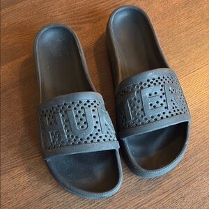 HUNTER -  Black Slide Sandals